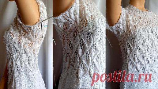 Вяжем красивый рукавчик (азиатский росток с узором) с красивым подрезом - Шикарная кофточка спицами - | Ирина СНежная & Вязание | Дзен