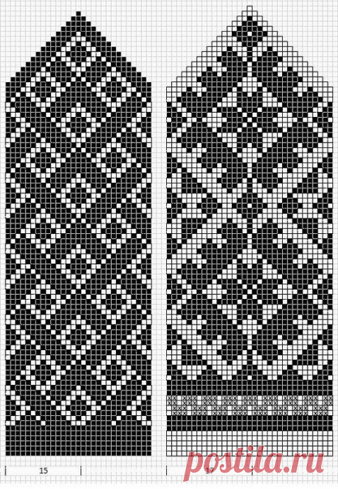 Варежки спицами