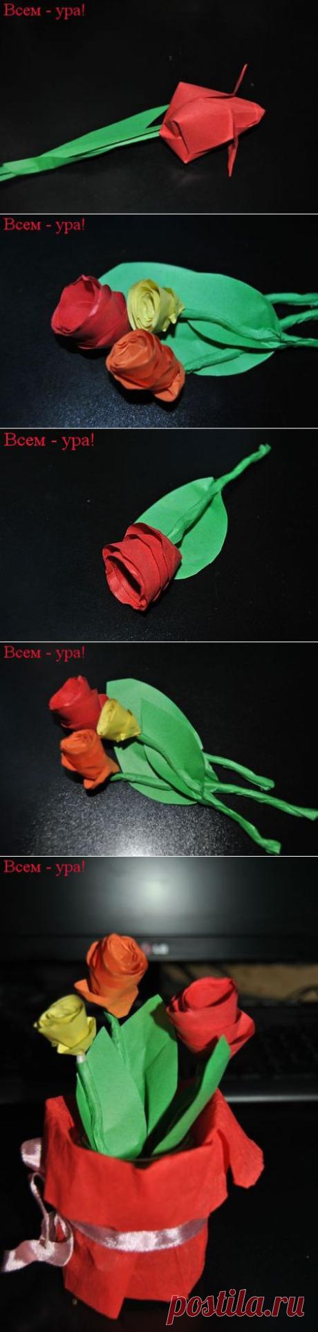Поделки, цветы из бумаги маме на 8 марта | Всем - ура!