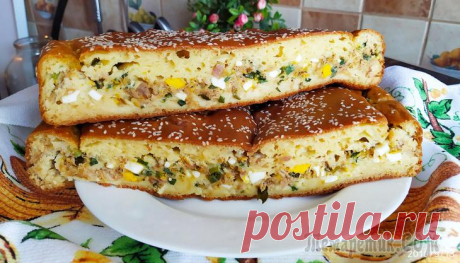 Восхитительный рыбный пирог с яйцами и зеленью