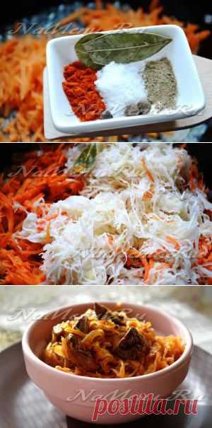 Квашеная тушеная капуста с грибами: рецепт с фото