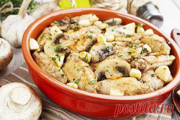 Куриные крылышки с грибами — Моя кухня
