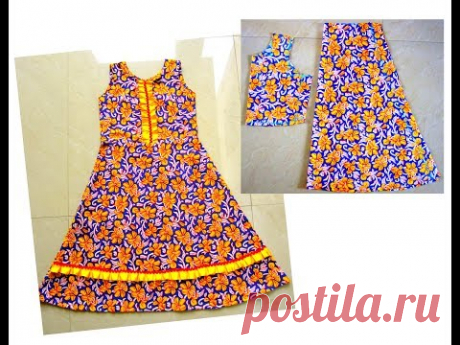 Very Simple Girls Frock - Cutting & Stitching- Easy Step by Step