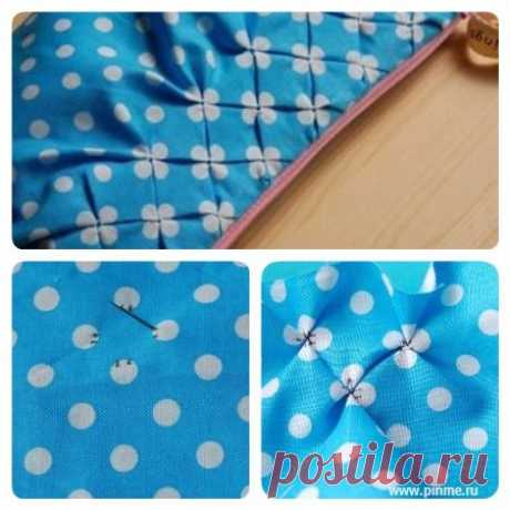 Буфы на материале в горошек