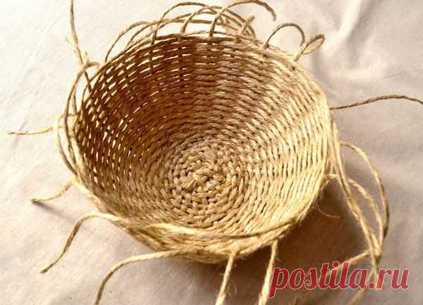 КОРЗИНА ИЗ ТОЛСТОГО ШПАГАТА СВОИМИ РУКАМИ