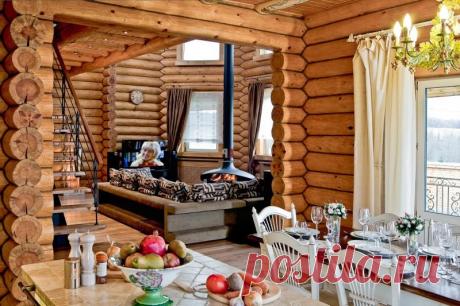 Дизайн гостиной деревянного дома фото