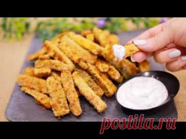 Закуска из кабачков для праздничного стола - ну, очень вкусно. Очень вкусная закуска из кабачков без жарки в масле. Простой рецепт из кабачков для праздничного стола. Кабачки в панировке запеченные в духовке. Что приготовить из кабачков или цукини. #кабачкирецепт #закускаизкабачков #вкуснаязакуска #кабачки #жареныекабачки #кабачкивдуховке #семейнаякухня Ингредиенты:..