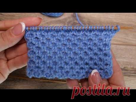 Узор «Медовые соты» спицами 🐝 «Honeycomb» knitting pattern