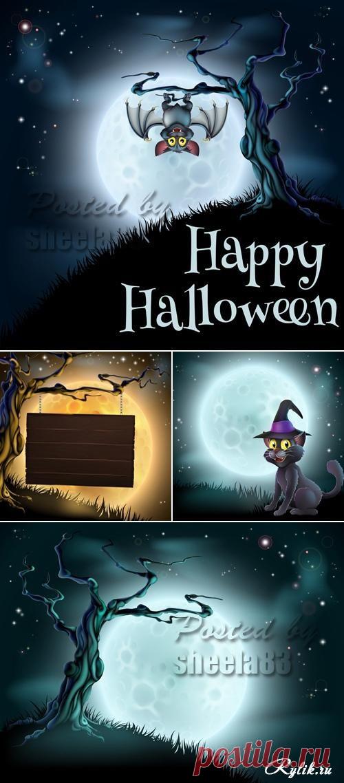 Хэллоуин - красивые векторные картинки. Halloween 2013 Backgrounds Vector 2