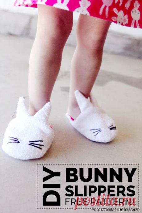 Уютные тапки с ушками от Kate. Мастер-класс и шаблон