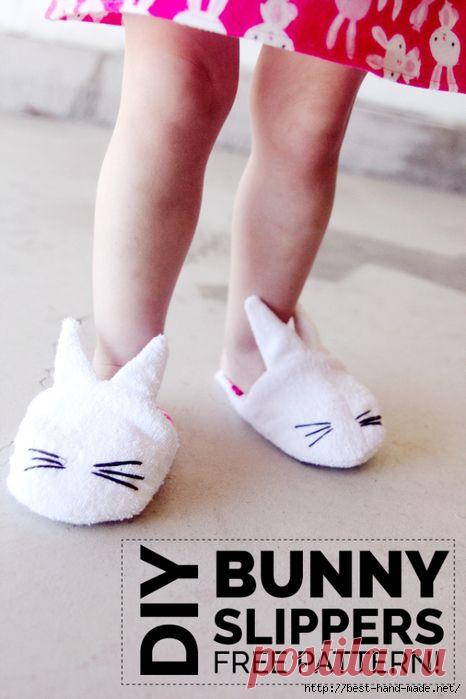 Уютные тапки с ушками от Kate. Мастер-класс и шаблон