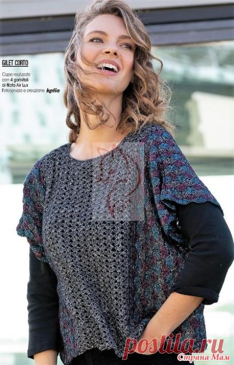 Ажурная безрукавка CORTO. Крючок. Журнал "L’Uncinetto di Gio" №15 2019г