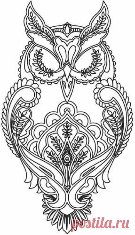 Full Moon Owl embroidery design by Tula Pink / Дизайн / трафареты / Pinme.ru / Мария Силантьева