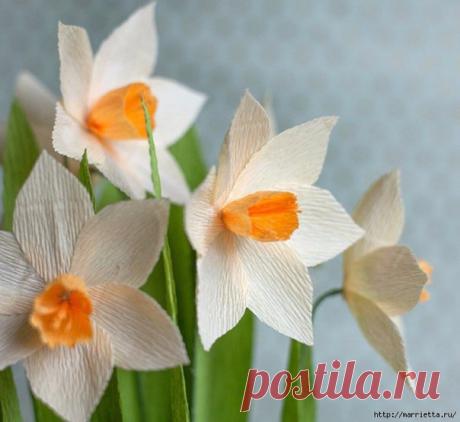 Весенние нарциссы из гофрированной бумаги.... / Рукоделие