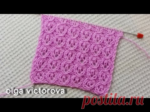 Веселенькие колечки Ажурный узор 592 Узоры спицами