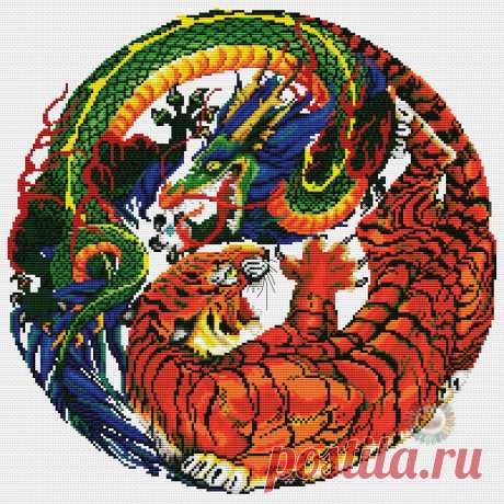 #Фэнтези
#Животные
#вышивка #схемы #рукоделие #handmade #тигр #дракон