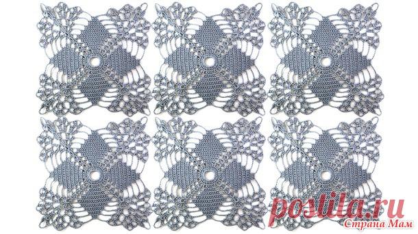 Большой квадратный мотив для скатерти 