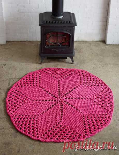 Круглый коврик крючком