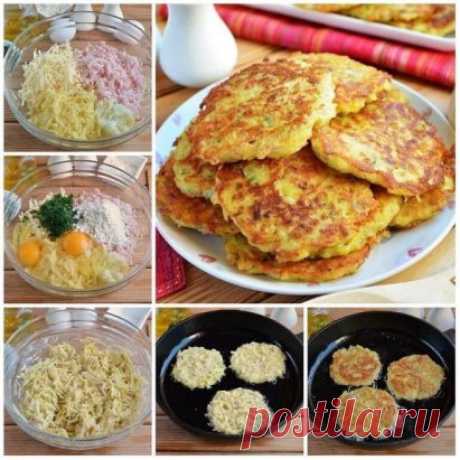 Дранички с ветчиной, сыром и зеленью
Ингредиенты:
Картофель — 6 Штук
Лук — 1 Штука
Ветчина — 200 Грамм
Сыр твердый — 200 Грамм
Яйцо — 2 Штуки
Укроп — 1-2 Ст. ложек (мелко порезанный)
Мука — 4-5 Ст. ложек
Соль — По вкусу
Перец черный молотый — По вкусу
Масло рафинированное — 3-4 Ст. ложек (для жарки)
Количество порций: 3-4
Как приготовить "Дранички с ветчиной, сыром и зеленью"
1. Подготовьте продукты, очистите картофель, лук, порежьте мелко укроп.
2. Натрите на крупной терке все ингредиенты: кар