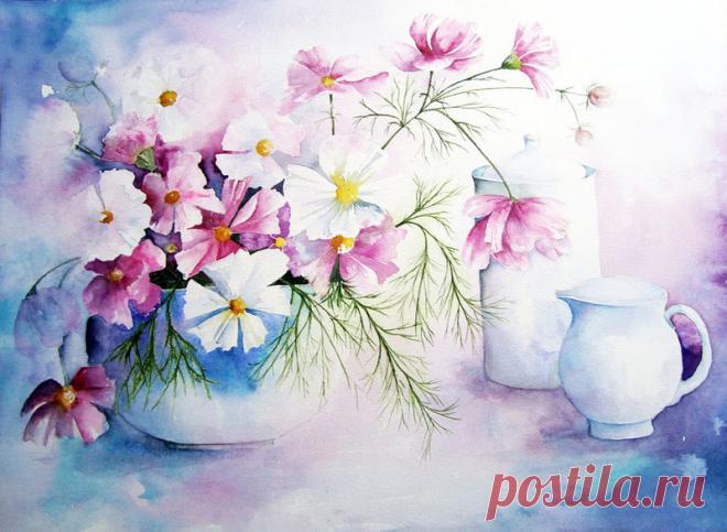 Акварелью любовь расписана. Yvonne Harry- английская художница-самоучка