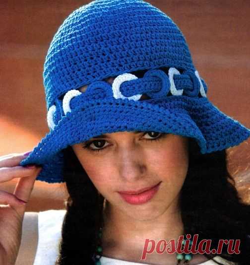 Вязаная панама на лето