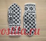 Варежки спицами — две схемы узоров.