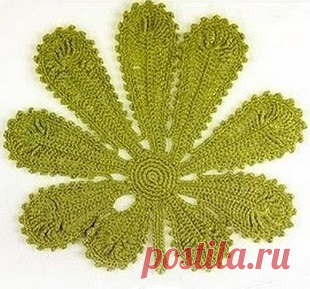 Схемы листиков крючком