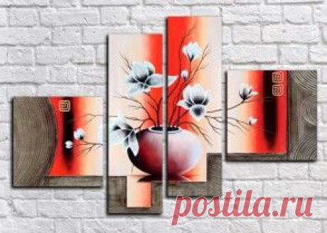 Купить модульные картины цветы + подарок всем!