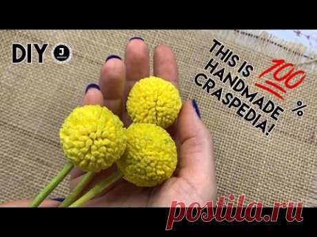 DIY. 🌼Handmade Craspedia. МК Краспедия из зефирного фоамирана.
