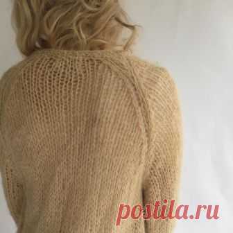 Open knit sweater designed specifically for shuffling around the house in slippers.