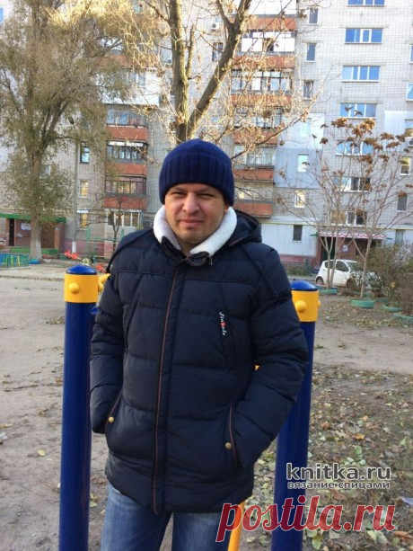 Шапка спицами зимняя мужская из пряжи alize lanagold 800, Вязание для мужчин