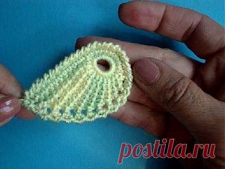 ▶ Irish lace pattern Как вязать листик - ирландское кружево Урок 312 - YouTube