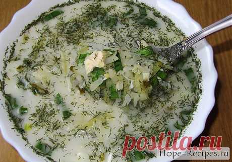 Зимняя окрошка с куриным мясом и солеными огурчиками © Кулинарный блог #Рецепты Надежды