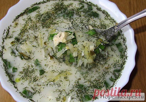 Зимняя окрошка с куриным мясом и солеными огурчиками © Кулинарный блог #Рецепты Надежды