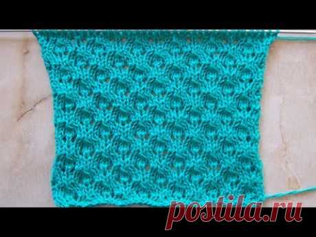 Легкий ажурный узор Вязание спицами Видеоурок 121