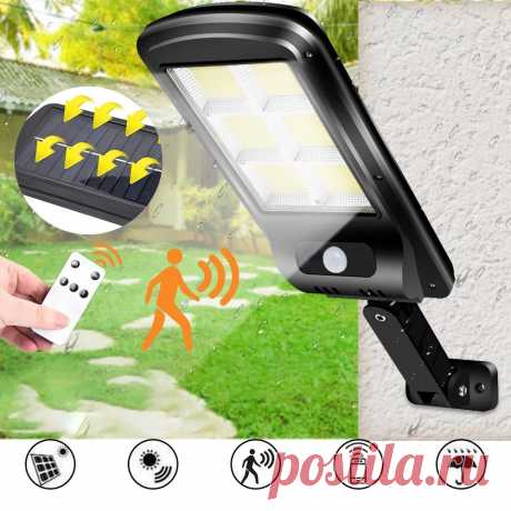 Cob led solar power pir motion sensor wall light outdoor garden security lamp Sale - Banggood.com