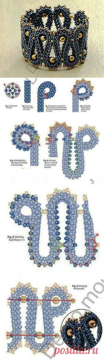 Браслет из бисера "Ритм моря"