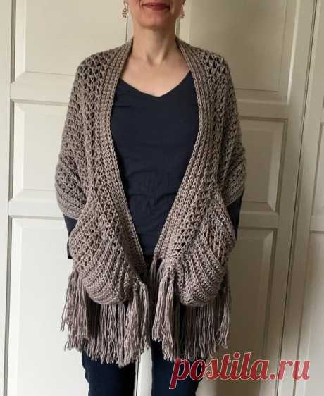 Шарф с карманами, крючком. Схемы. / knittingideas.ru