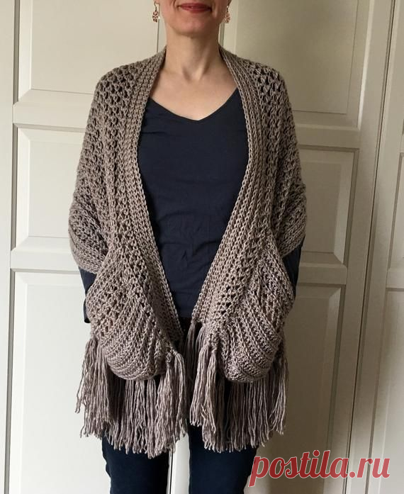 Шарф с карманами, крючком. Схемы. / knittingideas.ru