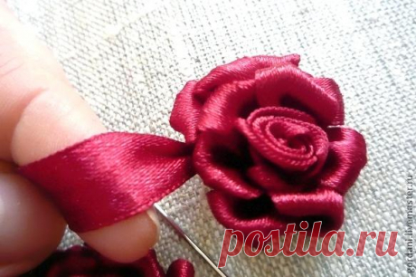 Роза.Вышивка лентами. - Ярмарка Мастеров - ручная работа, handmade