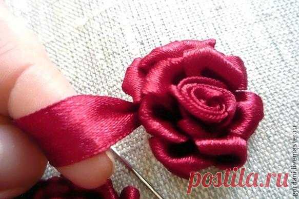 Роза.Вышивка лентами. - Ярмарка Мастеров - ручная работа, handmade