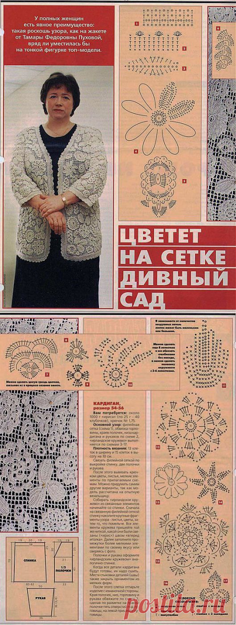 Жакет крючком. Имитация ирландского кружева | Умелые ручки
