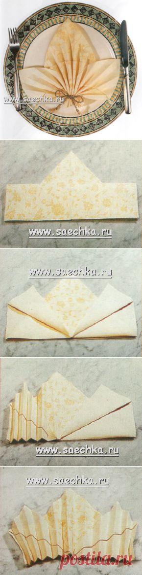 Складывание салфетки - "Пальмовая ветвь" - дети и рукоделие