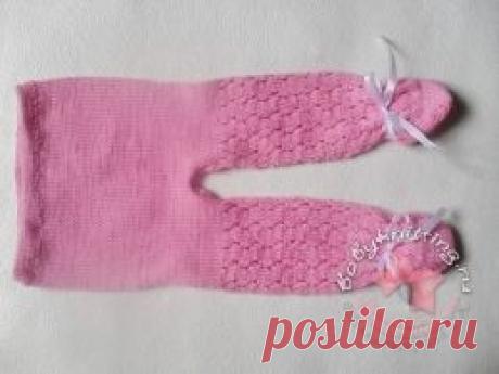 Ажурные ползунки для новорожденного спицами. Комплект Розовые сны  часть 1