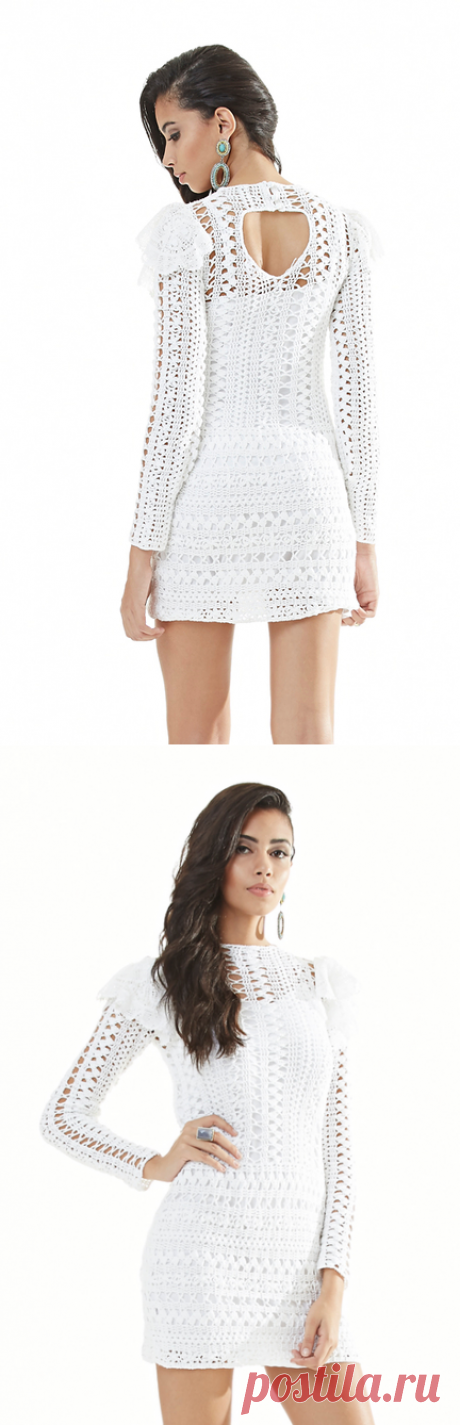 Vestido Manga Longa Ombro Show