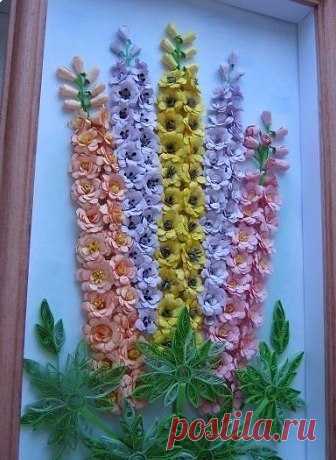 Дельфиниумы. Цветы из бумаги. МК.