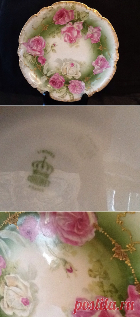Античный Лимож Coronet Plate золотой отделкой по AntiquesByGranny