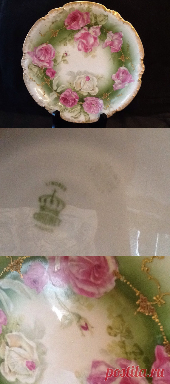 Античный Лимож Coronet Plate золотой отделкой по AntiquesByGranny