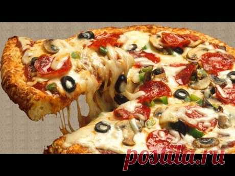 Готовим пиццу с колбасой, грибами и сыром🍕