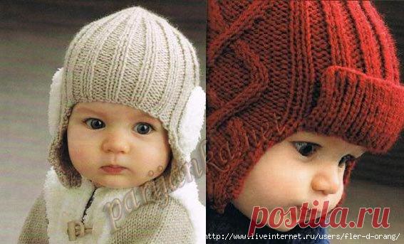 Шапочка с ушками и шапочка с козырьком